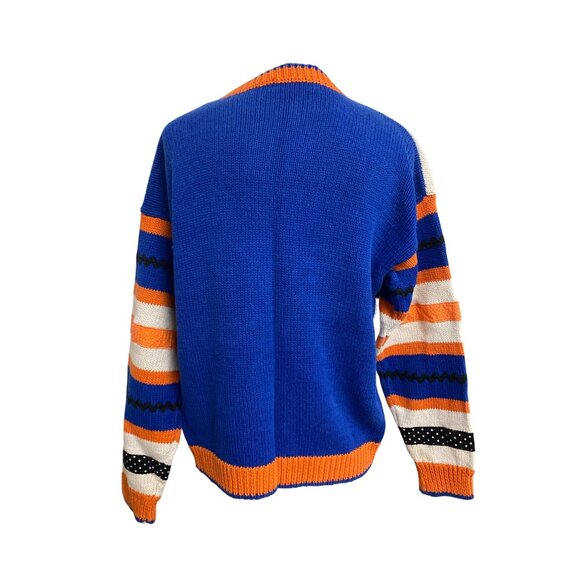 Belle Pointe Vintage Fall Autumn Cardigan Sweater With Pumpkin & Cat Whimsical - Picture 6 of 8